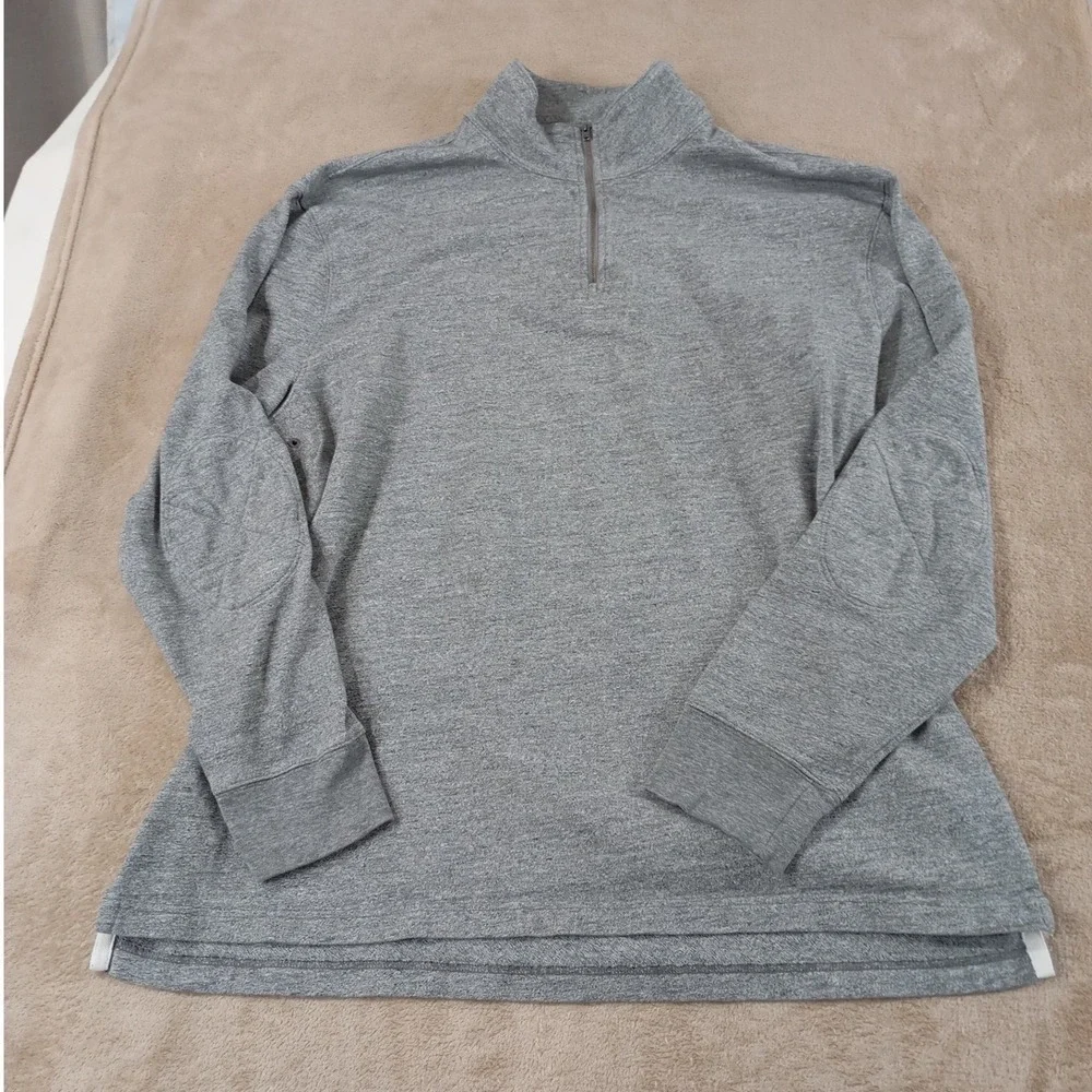 J.Crew Oarsman‎ Quarter-zip Sweater Men size XL Grey Long sleeve EUC